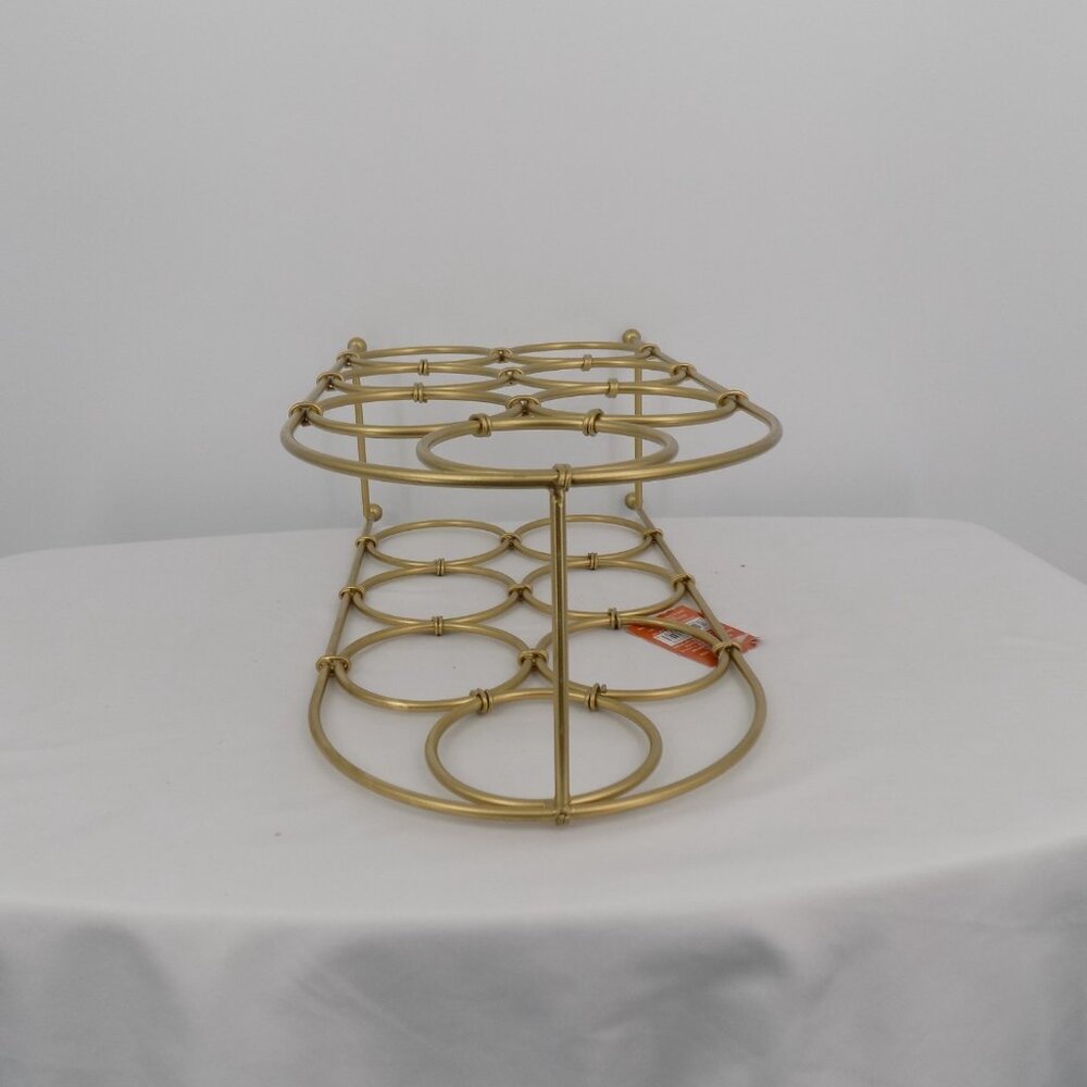 Ashland Fall Blush Romance Wine Holder 7 Bottle Gold Tone 18" x 8.5" x 5.5" New - Picture 5 of 6